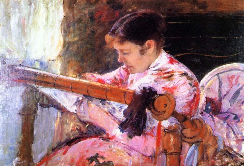 Mary Cassatt Lydia at the Tapestry Loom oil painting image